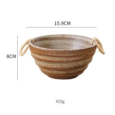Decorbites™ Japanischer Stil Handgefertigtes Steinzeug-Essgeschirr-Set – Runde Teller und Schalen