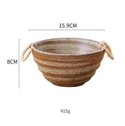 Decorbites™ Japanischer Stil Handgefertigtes Steinzeug-Essgeschirr-Set – Runde Teller und Schalen