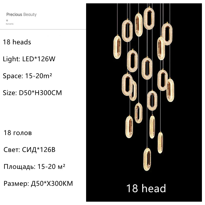 Gold Acrylic Pendant Chandelier