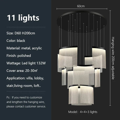Decorbites™ Acryl-LED-Kronleuchter: Moderne Lichtluxus dimmbare Pendelleuchte für das Wohnzimmer – elegante Leuchtarmaturen
