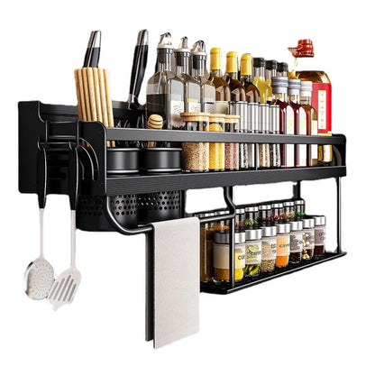 DecorBites™ Double-Layer Kitchen Organizer Wall Spice Storage Rack