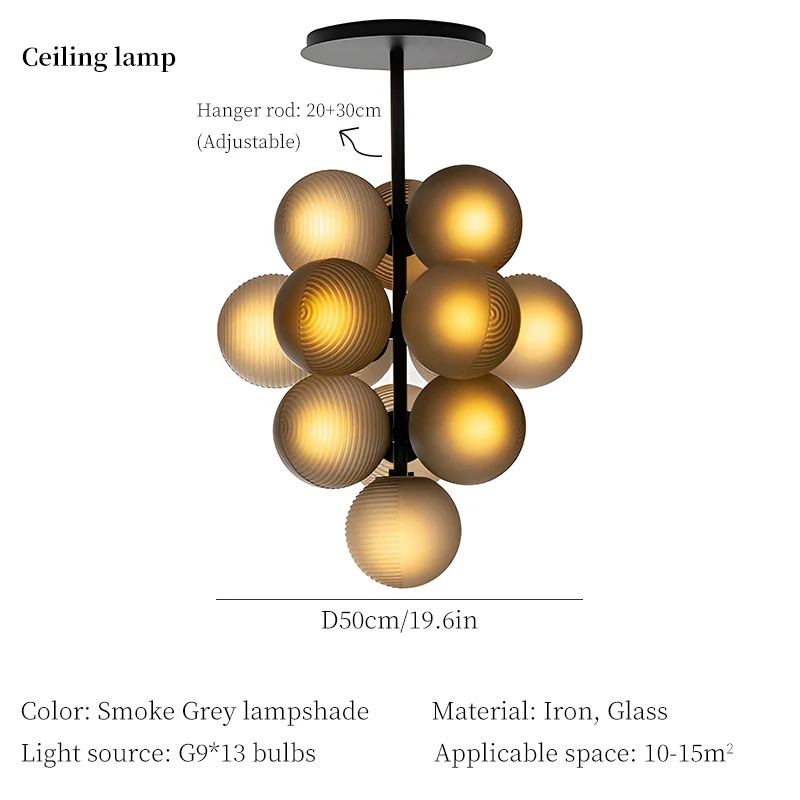 Decorbites™ Trauben-Kronleuchter: Moderne Glasball-Pendantlampe für Wohnzimmer und Schlafzimmer