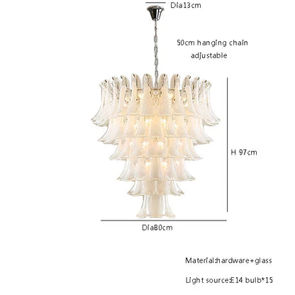 DecorBites™ French White Glass Pendant Lights: Luxury LED Hanging Lamps for Living & Dining Rooms
