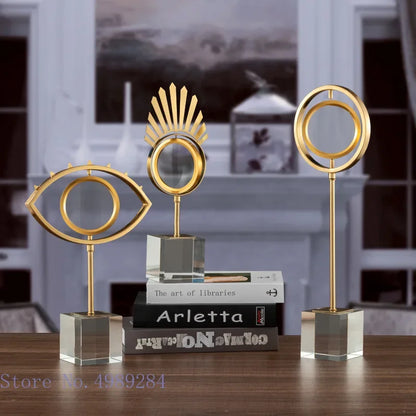 Decorbites™ Goldene Metall-Augen-Lupe mit Kristallglas-Basis - Moderne Heimdekoration