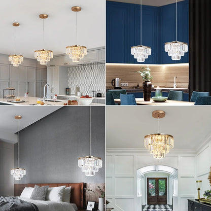 DecorBites™ Crystal LED Pendant Light for Kitchen Island Living Dining Room Chandelier
