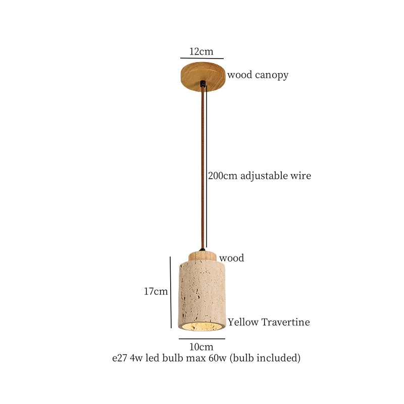Travertine Vintage Pendant Light