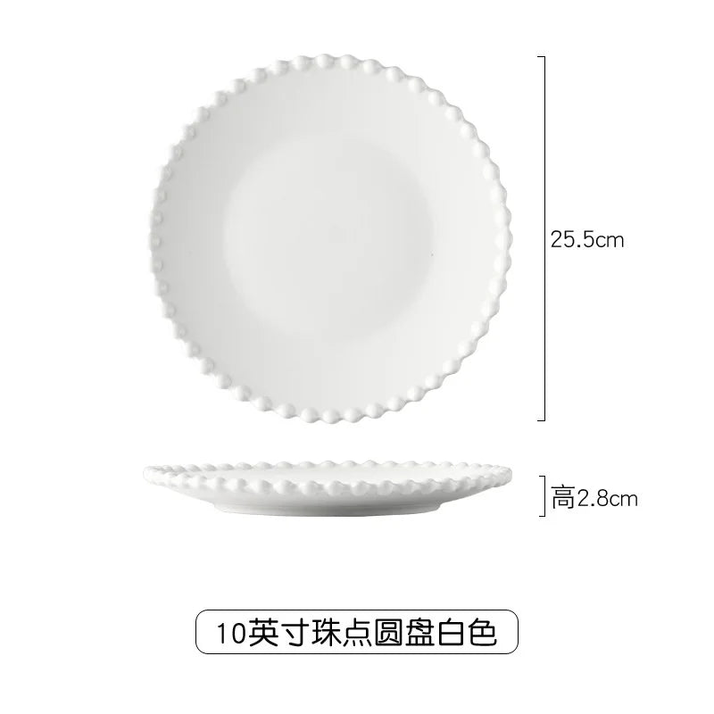 Decorbites™ Herzförmiges Perlmutt-Essbesteck-Set - Elegantes Porzellan-Tafelgeschirr für Salat, Suppe, Steak