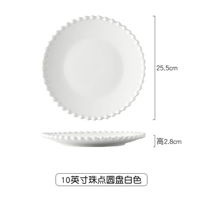 Decorbites™ Herzförmiges Perlmutt-Essbesteck-Set - Elegantes Porzellan-Tafelgeschirr für Salat, Suppe, Steak