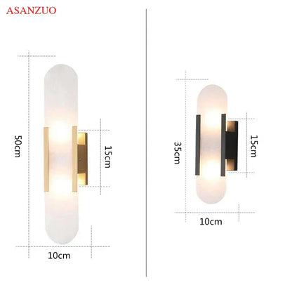 DecorBites™ Jade Stone Wall Sconce Light Fixtures for Bedroom Living Room Hotel Decor