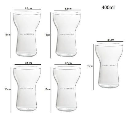 DecorBites™ Glass Drink Cup Set for Home Cafe Bar Heat Insulation Juice Tea Transparent