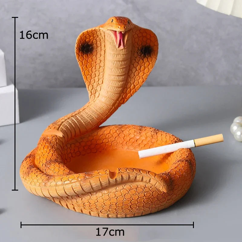 DecorBites™ Cobra Ashtray Resin Crafts: Stylish Smoking Accessories for Home and Office