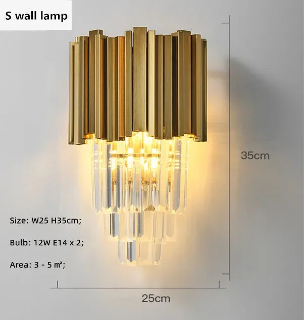 Gold Crystal LED Pendant 18-Light 2-Tier Design