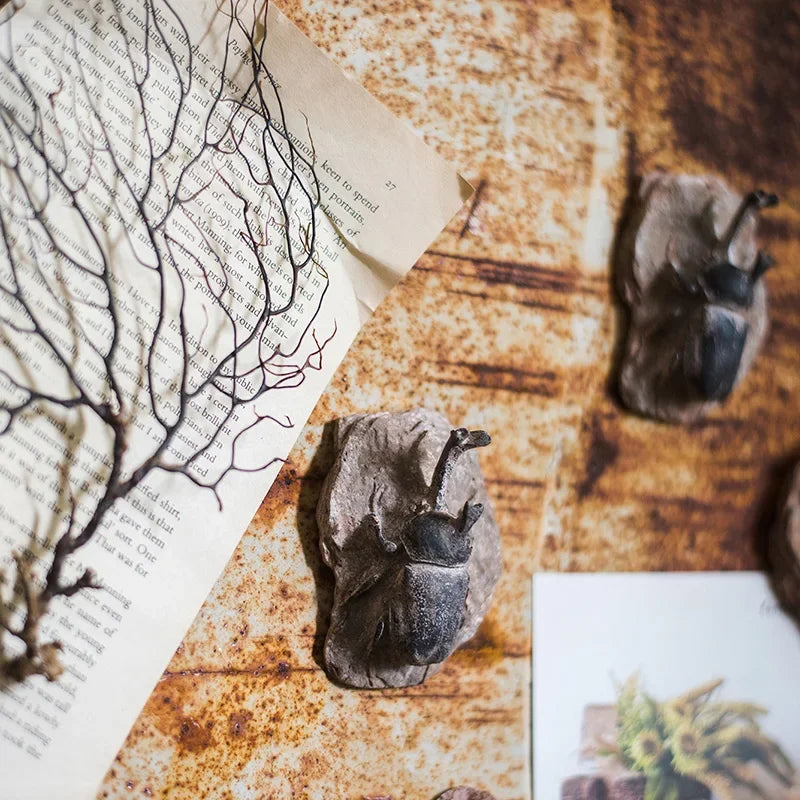 Decorbites™ Fossil-Serie Kunst-Kühlschrank-Aufkleber: Fischknochen-Käfer Meeresinsekten-Präparat