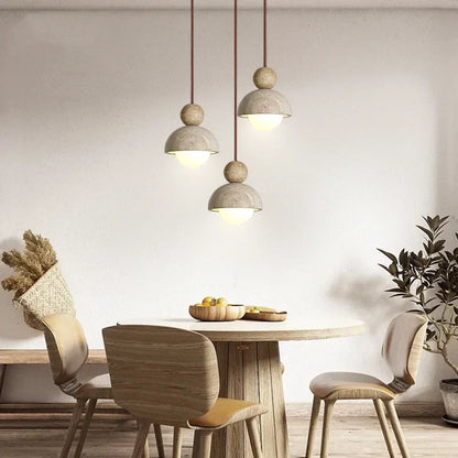 Decorbites™ Glas-Kugelleuchte - Verstellbares Kabel, LED, Gelber Travertin Weiß, Esszimmer