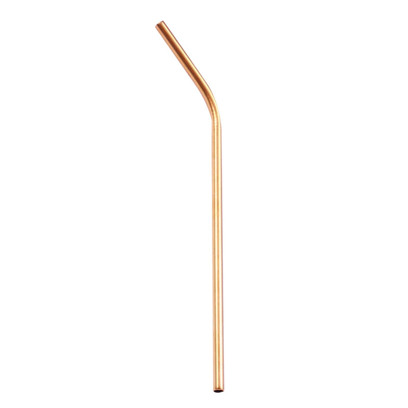 Decorbites™ 304-Edelstahl-Wiederverwendbare-Trinkhalme-Set für Getränke – Umweltfreundliche Metall Gebogene & Gerade