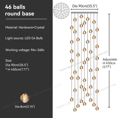 Decorbites™ Kristall-Blase-Ball-Hängeleuchte für Heimdekoration und Gastgewerberäume