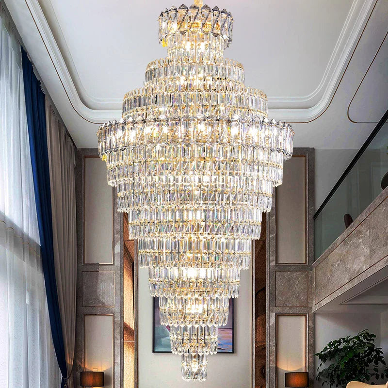 Decorbites™ Kristall-Leuchter: Penthouse-Lichtluxus für Villa-Wohnzimmer, rotierende Treppenhaus-Atmosphäre