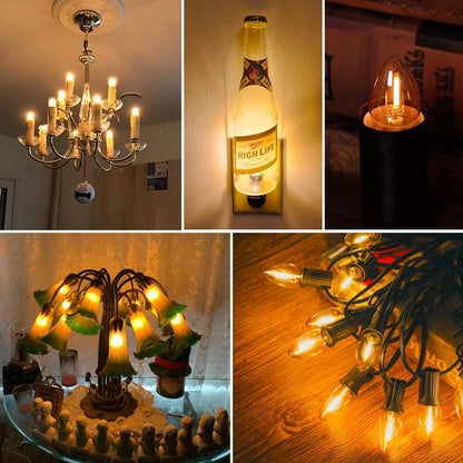Decorbites™ Gold-Tönung Glas LED-Filament Kerzenleuchter Birne dimmbar 2200K 0,5W 110V 220V