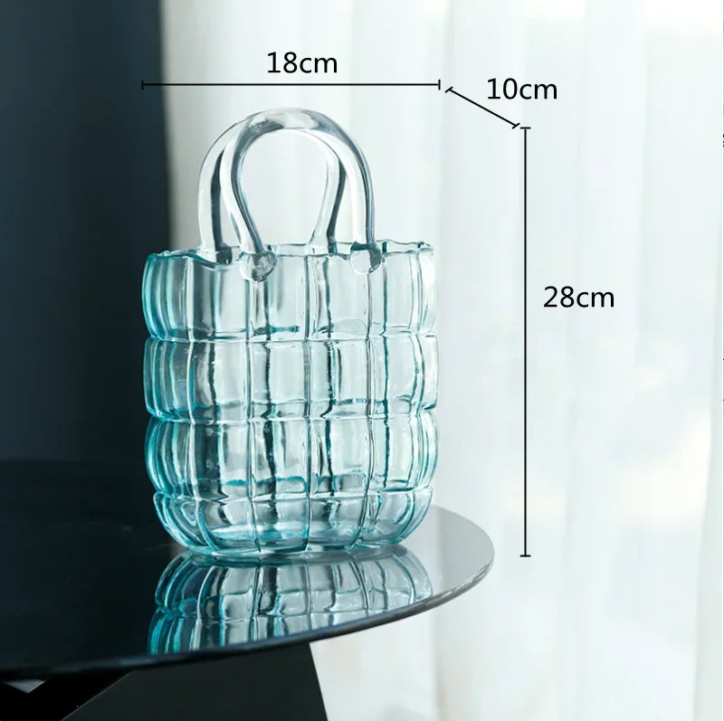 Decorbites™ Klar-Glas-Vasen-Terrarium-Handtasche zur Dekoration des Wohnzimmers