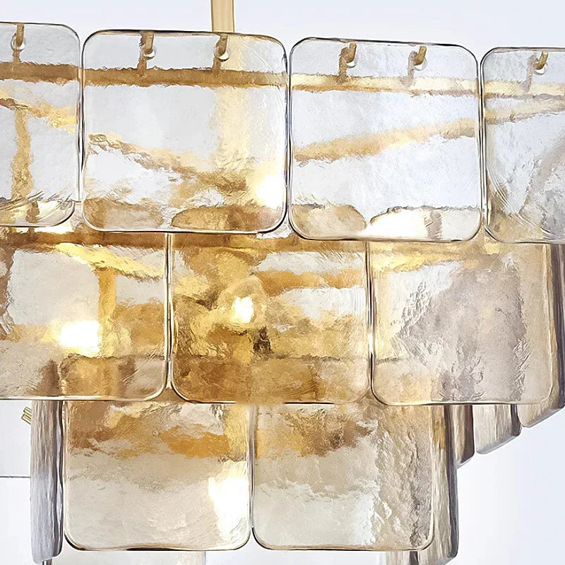 Decorbites™ Gold-Glas-Lüster Luxe-Wohnzimmer-Beleuchtung Luxuriöse Hängelampe