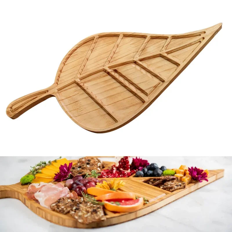 Decorbites™ Blattförmiges Käse- und Wurstplatten-Servierbrett für stilvolles Unterhalten