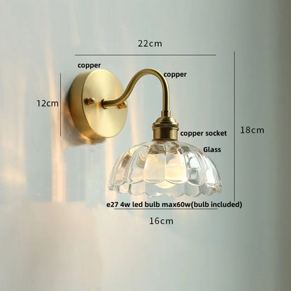 DecorBites™ Clear Glass LED Wall Sconce Pull Chain Switch Modern Stair Light