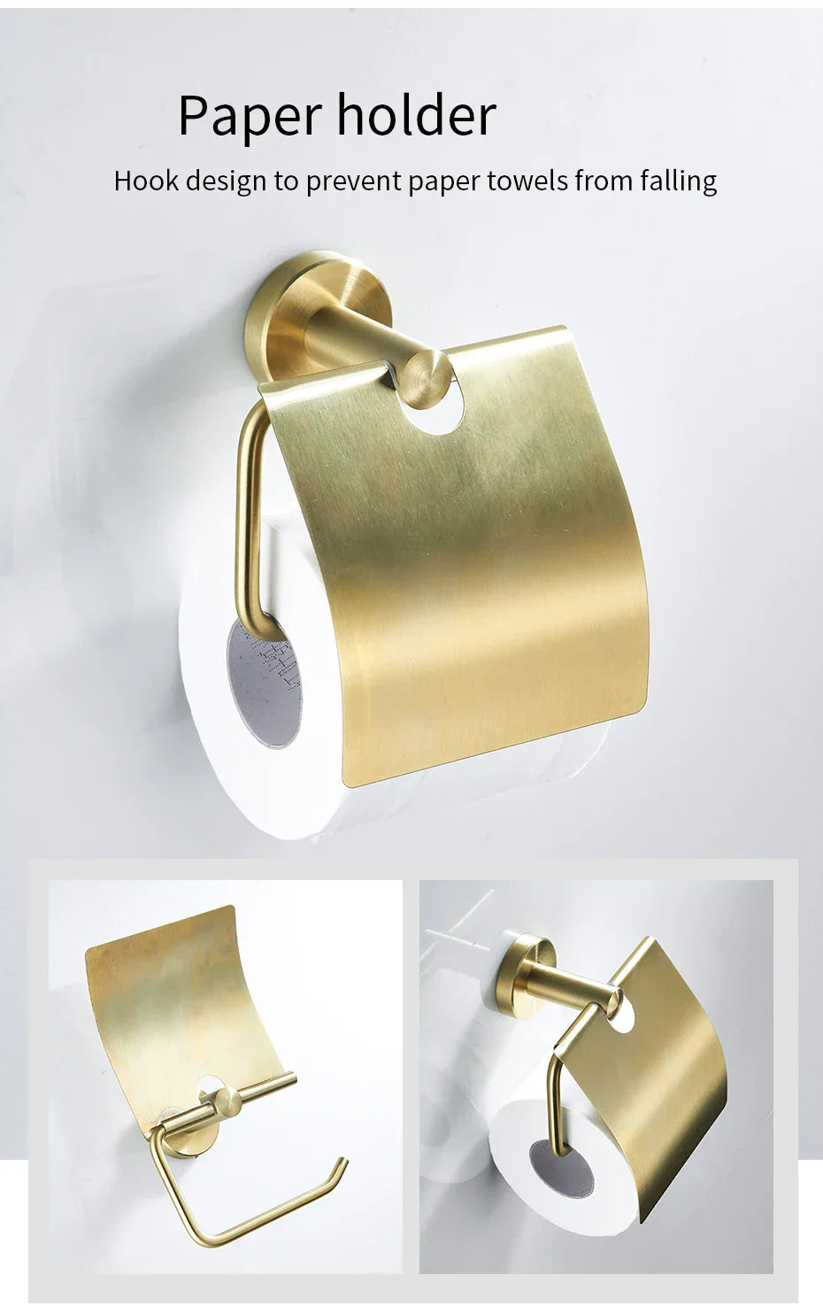 Decorbites™ Golden Swan Badezimmer-Hardware-Set: Handtuchhalter, Toilettenpapierhalter, Taschentuchhalter