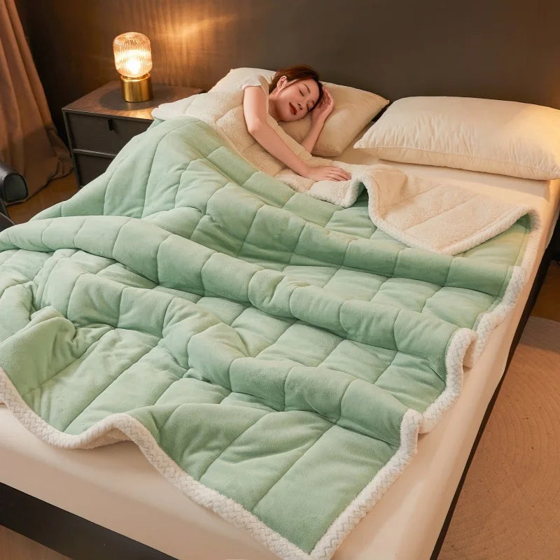 Decorbites™ Gemütliche 3-Lagige Korallenfleece-Winterdecke - Weiche & Warme Bettdecke