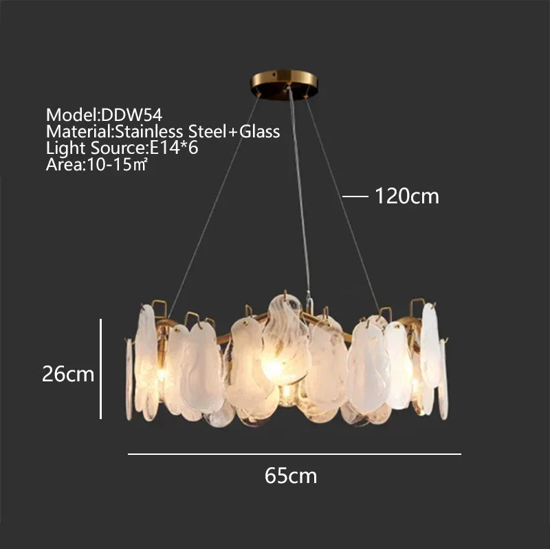 Decorbites™ Wolkenverglasungs-Kronleuchter: Moderne LED-Lüster für Innenbeleuchtung im Wohnzimmer-Dekor