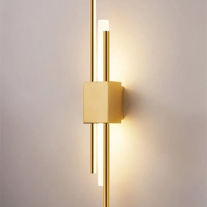 Decorbites™ Gold Rohr-Wandleuchte aus Eisen und Acryl Moderne Lampen für Schlafzimmer und Wohnzimmer