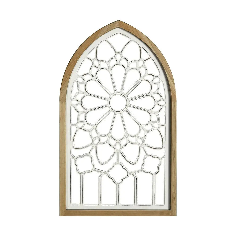 DecorBites™ Gothic Rose Window Carved Mirror for Wall Decor in Living Room, Bedroom
