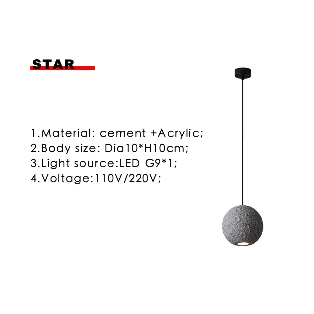 Decorbites™ Industrielle Zement-Pendantleuchten - Retro Mond-Stern-Kronleuchter-Armatur