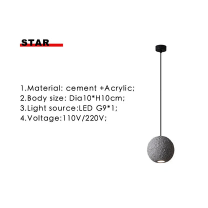Decorbites™ Industrielle Zement-Pendantleuchten - Retro Mond-Stern-Kronleuchter-Armatur