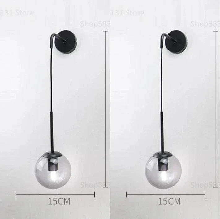 Decorbites™ Glasball-Wandlampe: Nordisch Moderne LED-Beleuchtung für Wohnzimmer, Schlafzimmer und Flur