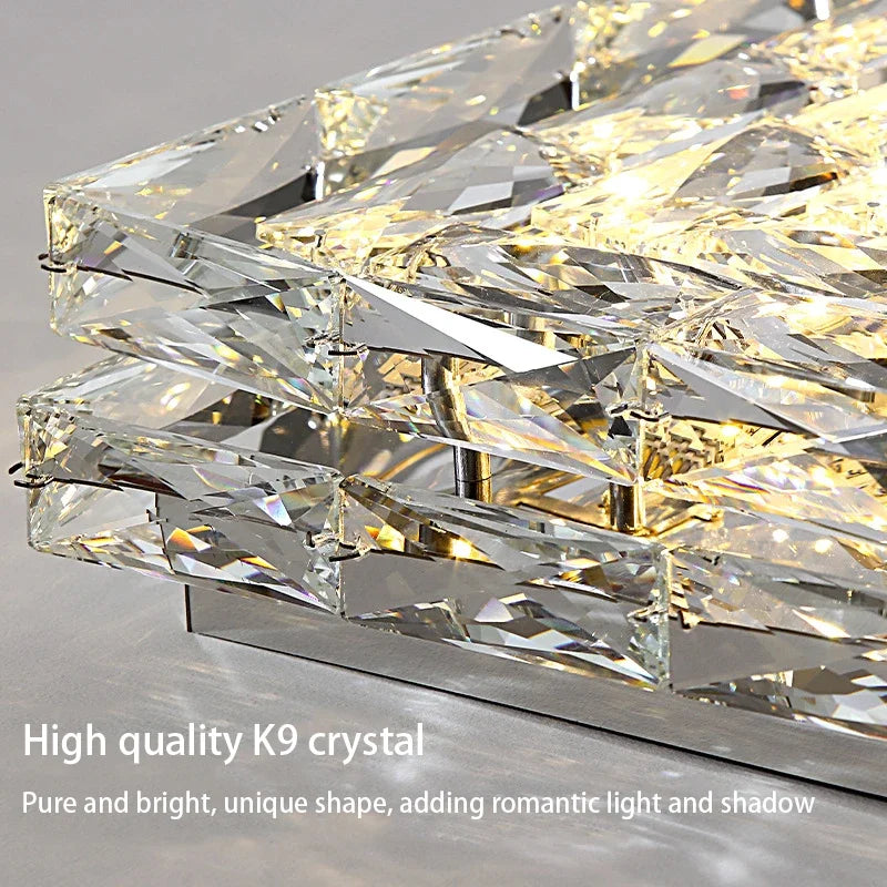 Decorbites™ Kristall-LED-Deckenleuchte | Farbwechselbar Quadratisch Silber | Rechteckig Chrom Edelstahl