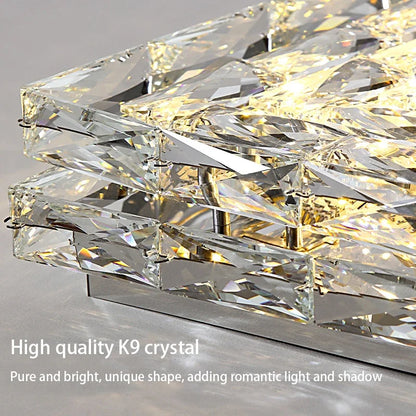 Decorbites™ Kristall-LED-Deckenleuchte | Farbwechselbar Quadratisch Silber | Rechteckig Chrom Edelstahl