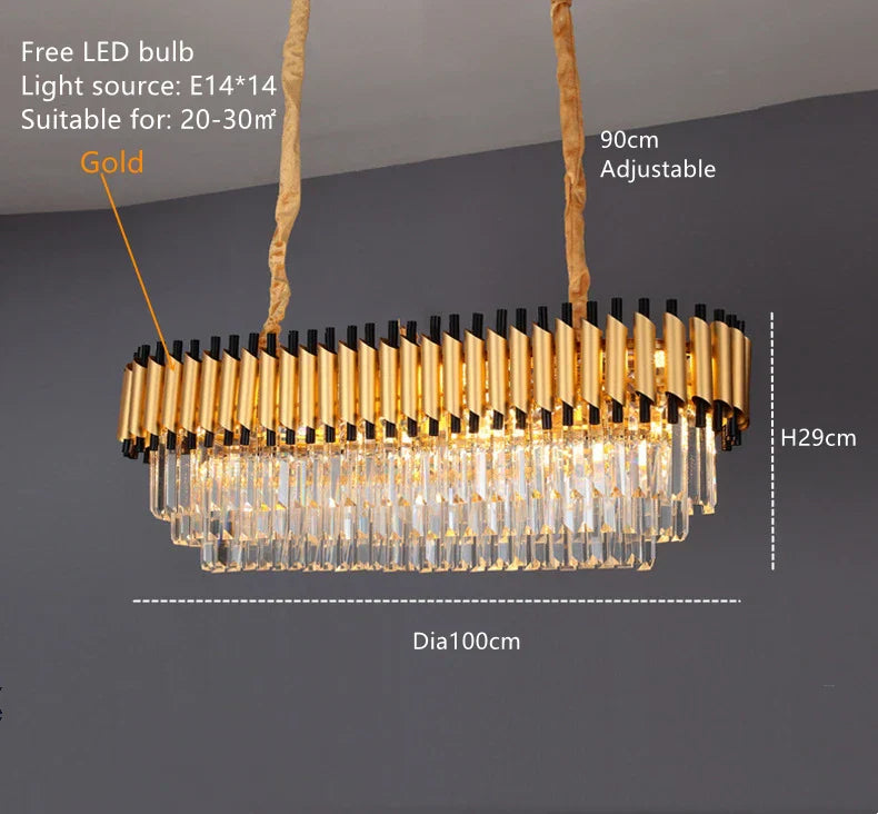 DecorBites™ High-end Luxury Crystal Ceiling Chandelier for Kitchen Dining Living Room
