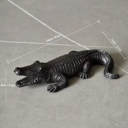 DecorBites™ Crocodile Wildlife Sculpture Statue Decor for Home Interiors & Desk Display