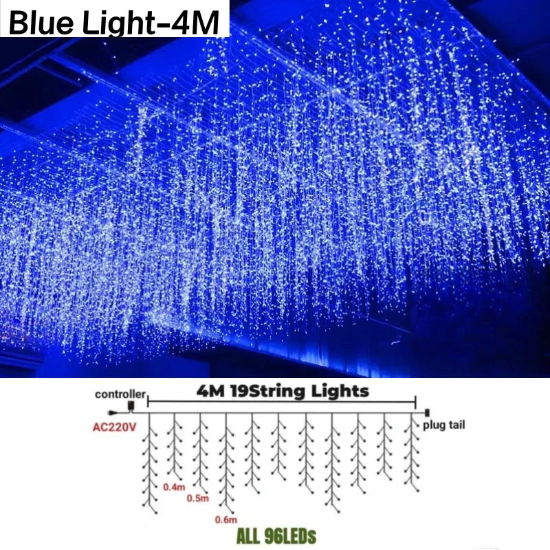 Decorbites™ Eiszapfen-LED-Lichterkette: Festliche Außendekoration für Weihnachten, Party, Patio und Garten