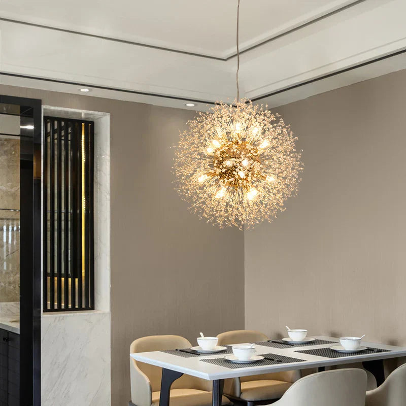 DecorBites™ Dandelion Chandelier LED Sparkle Ball Crystal Lighting for Restaurant & Living Room