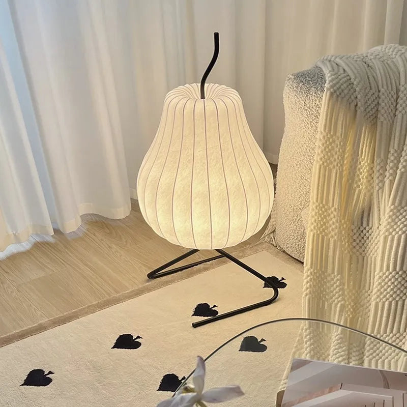 Decorbites™ Japanische Seidenstehlampe: Wabi Sabi LED-Stofflampe für Wohnzimmer & Schlafzimmer
