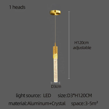 Decorbites™ Gold-Kristall-LED-Kronleuchter: Moderne Lampen für das Esszimmer, hängende Deckenbeleuchtung für die Küche