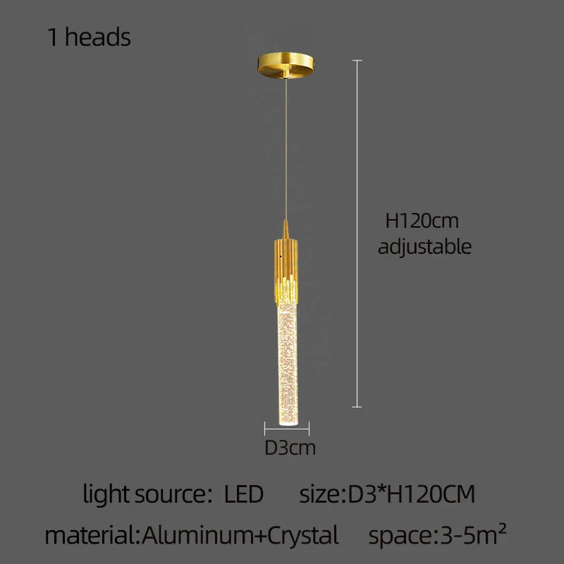 Gold Crystal Kitchen Chandelier 8-Head Design