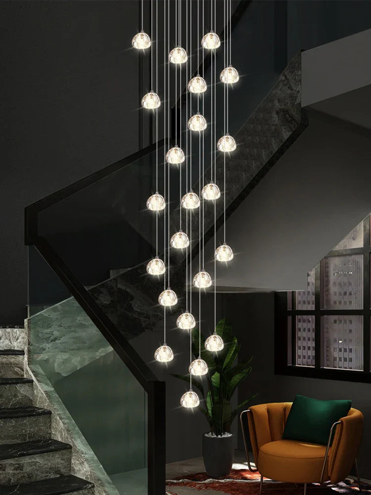 DecorBites™ Crystal LED Ceiling Chandelier: Modern Spiral Kitchen Staircase Home Decoration Light