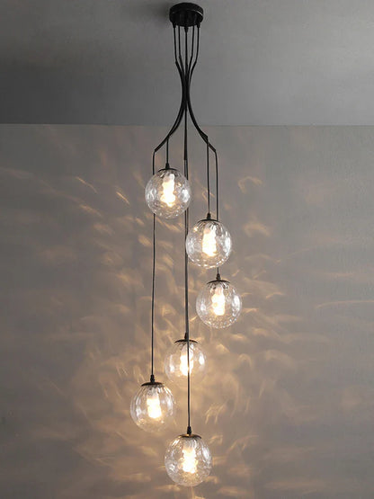 Decorbites™ Glas-Kugel-LED-Kronleuchter, moderner minimalistischer Loft-Villa-Treppenhaus-Dekor