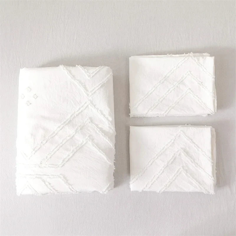 Decorbites™ Geometrisch Geschnittene Blumen-Daunenbezug-Set King Size Hochwertige Bettwäsche