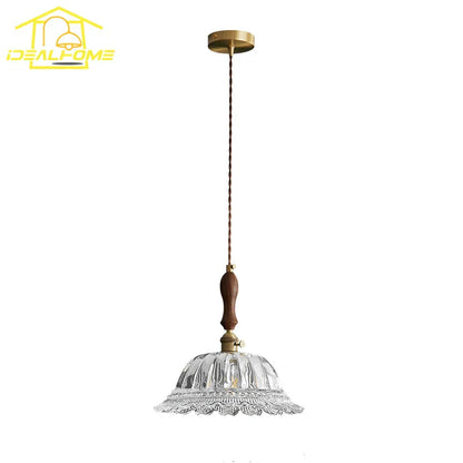 Decorbites™ Französische Ins-Walnuss-Messing-Glas-Hängeleuchten LED E27 für Kücheninsel Restaurant