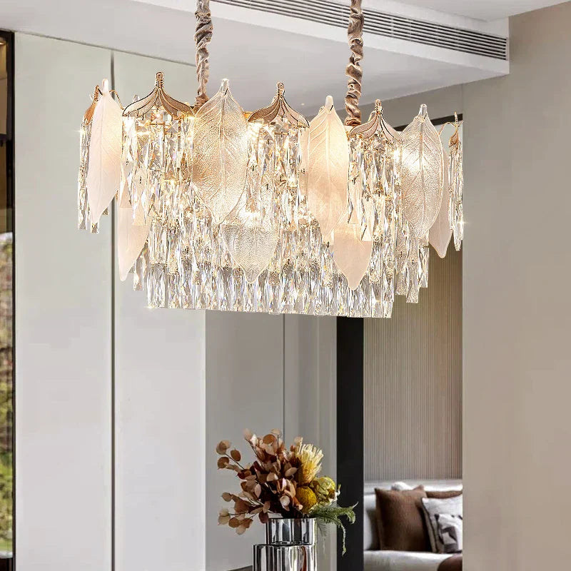 Decorbites™ Kristall-Blätter-Kronleuchter: Elegante postmoderne Beleuchtung für Wohnzimmer, Esszimmer, Schlafzimmer