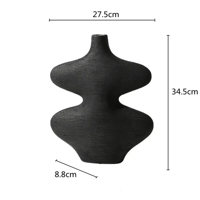 DecorBites™ Geometric Ceramic Vase Set Black White Crafts Home Decor Flower Arrangement