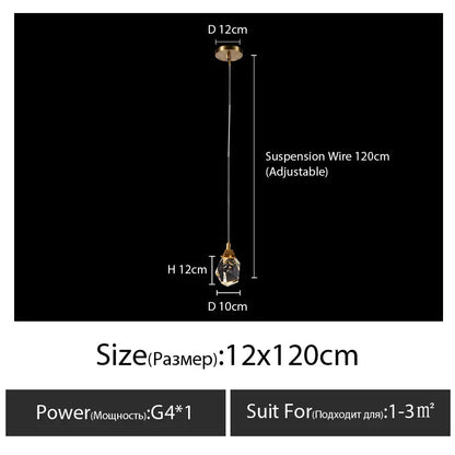DecorBites™ Diamond Crystal Chandelier Staircase LED Golden Large Living Room Hall Lighting